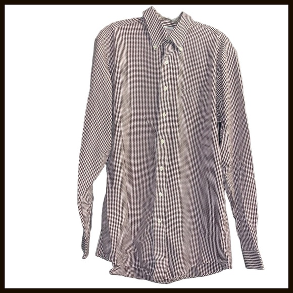 Brooks Brothers Madison 1818 Button-down 16 1/2 - 37 Brick Red/White Checked - Picture 1 of 4